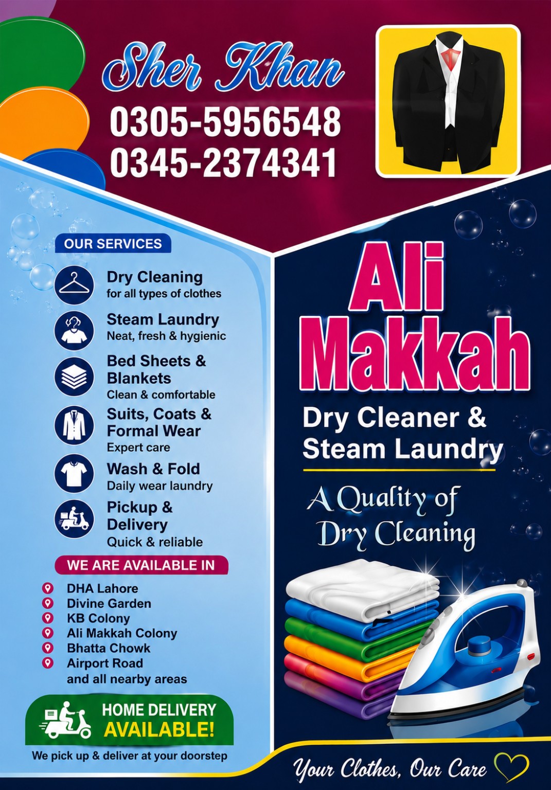 Ali Makkah Dry Cleaner and Steam Laundry flyer